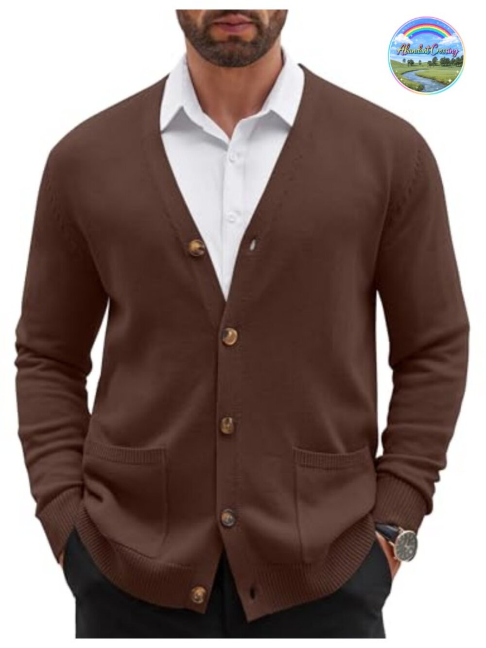 Mens VNeck Button Cardigan Sweater Lightweight Slim Fit Pockets